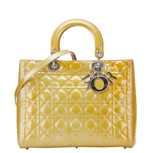 Dior Handbags - Christian Dior Lady Dior Cannage Patent Leather 2way Bag